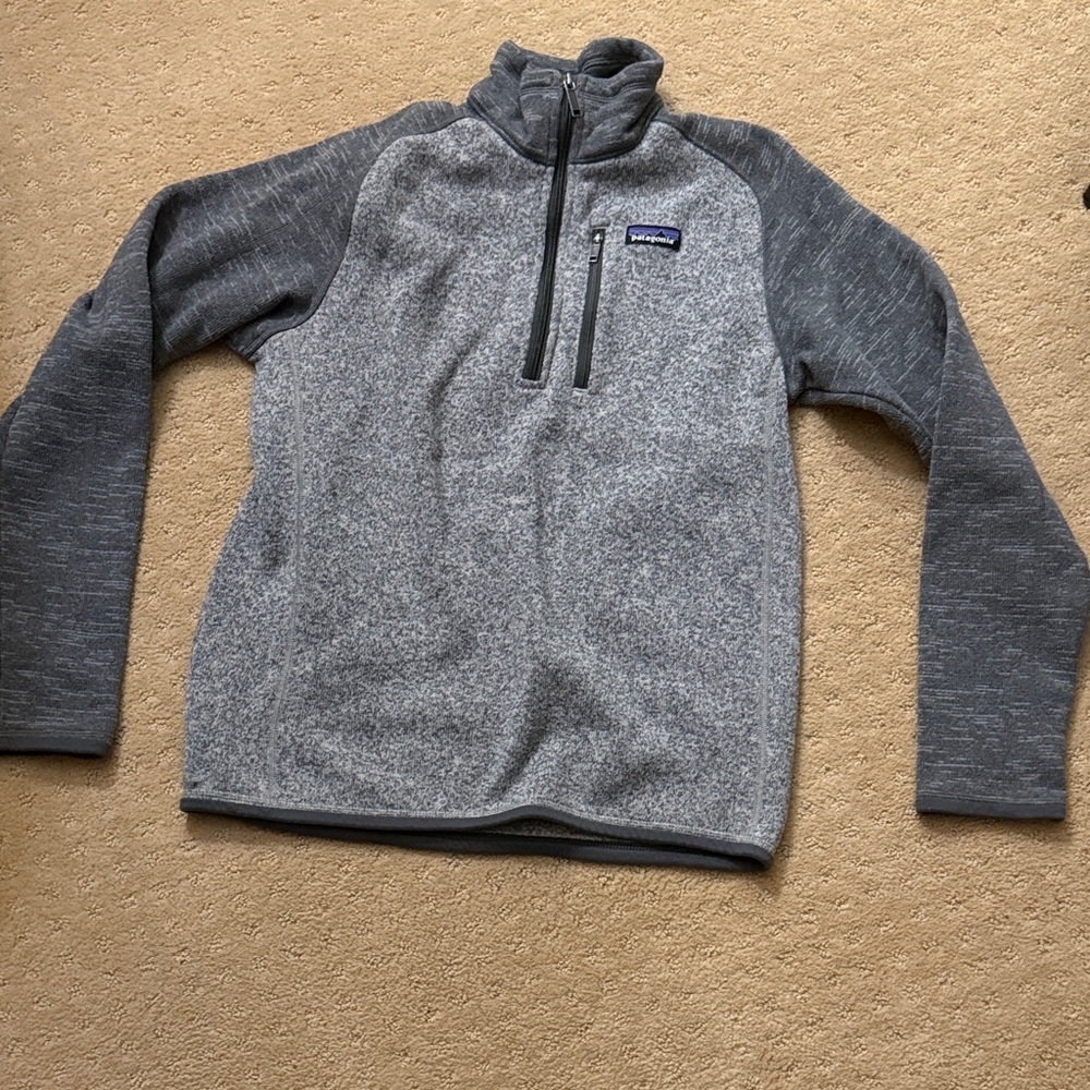 Patagonia Two-Tone Gray Zip-Up Sweater